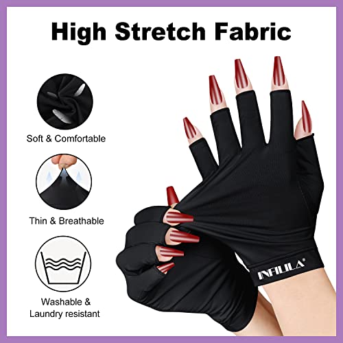 UV-Gloves-for-Nails-INFILILA-Anti-UV-Light-Gloves-for-Gel-Nails-Professional-UPF-99-UV-Protection-Gloves-for-Gel-Manicure-Skin-Care-Fingerless-Gloves-for-Protecting-Hands-from-UV-Nail-Lamp-Black