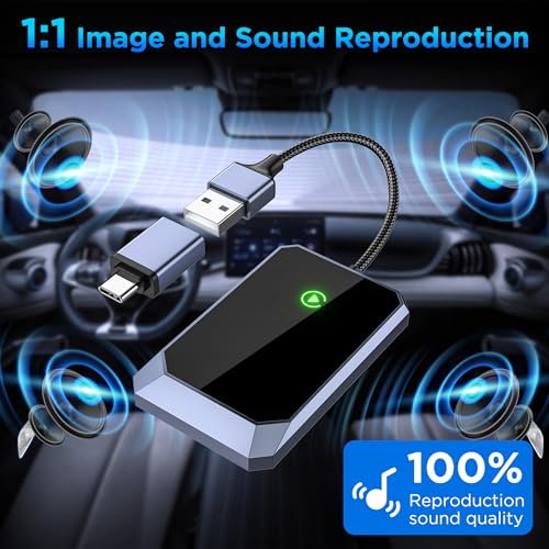 image for TERUNSOUl Wireless Carplay Adapter, Converts Wired to Wireless carplay