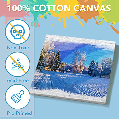 Esrich Mini Canvases For Painting, 5X5In Canvas In Bulk 18Pack, 2/5In Profile Small Square Canvas, Blank Canvases Are Great For School Projects And Kids Birthday Parties, Home Decor Project. #TOP2
