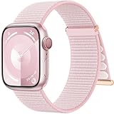 Design unique nylon: Higgs Bracelet Apple Watch en avec métal boucle et crochet, fermoir Solo Loop, facile à ajuster à la longueur appropriée en une seconde, profitez de vos activités sportives avec des adhésions plus serrées, solides et indémontables.