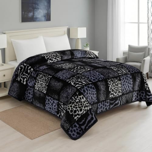 LA VERNE Woolen Blend Warm & Cozy Mink Blanket for Heavy Winters for Double Bed, Super Soft Mink Embossed Blanket Deal