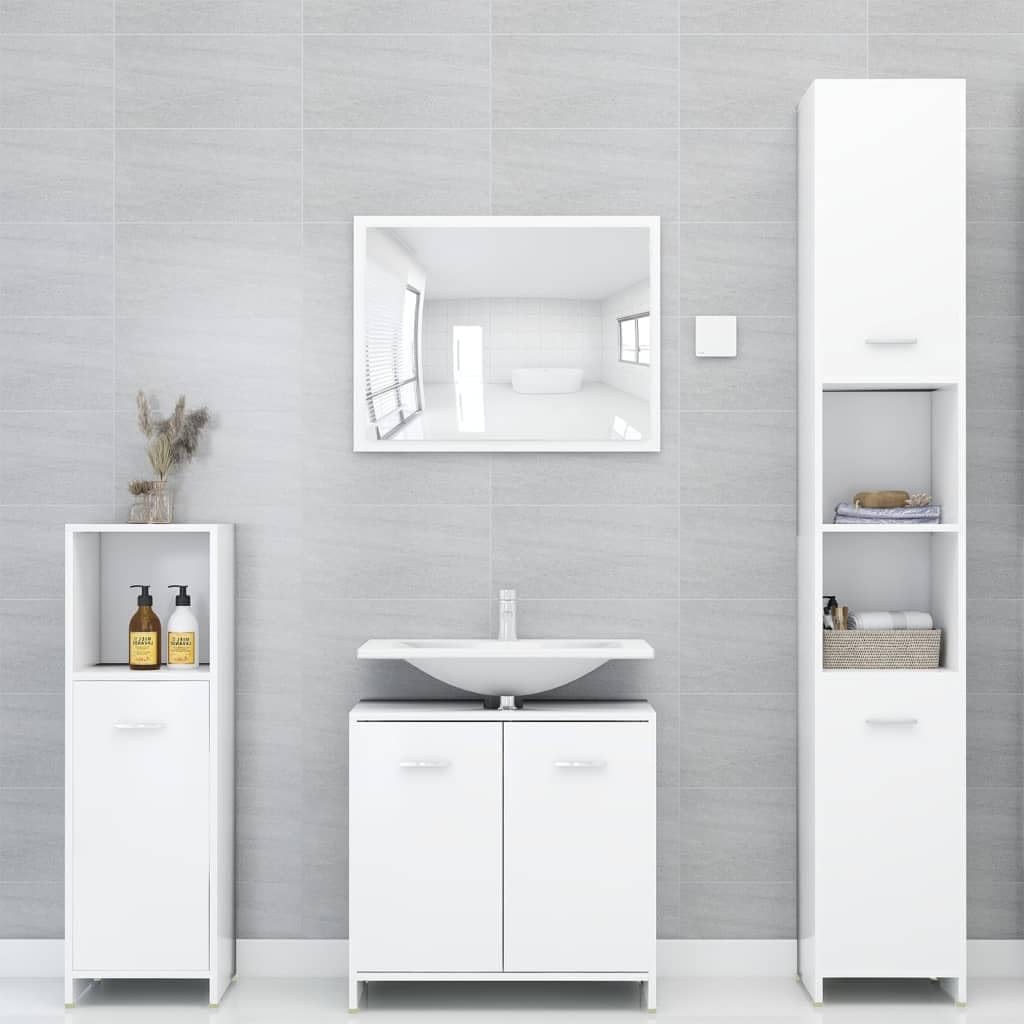 Ensemble de Meubles de Salle de Bain Armoires Placards 3 pcs Chêne Fumé vidaXL Ensemble de Meubles de Salle de Bain Armoires Placards 3 pcs Chêne Fumé vidaXL