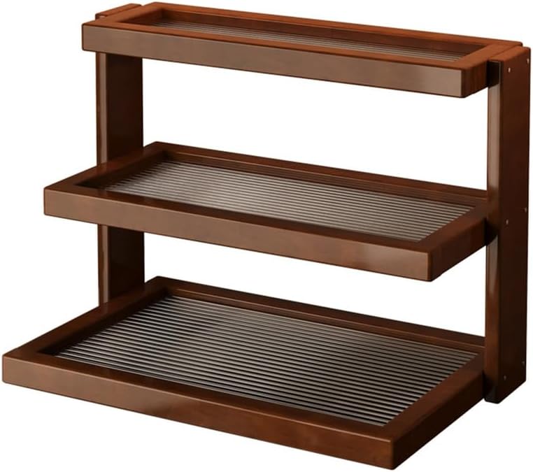 Wooden Mug Holder Countertop, Coffee Mug Display Rack for Coffee Station Organizer Mug Shelf for Cabinet for Kitchen, Home,3 Tier
