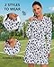 WOWENY Golf Dresses for Women Long Sleeve 1/4 Zip Tennis Dress with Shorts and Pockets UPF 50+ Workout Athletic Dress(Bule Leopard, M)