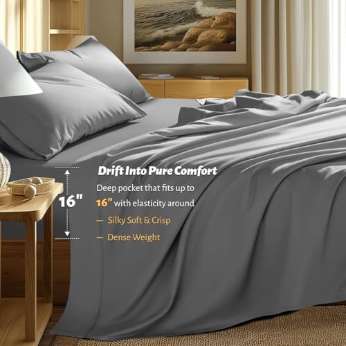 image for Shilucheng 100% Egyptian Cotton Queen Size Sheets Set - 1000 Thread Co