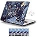 iCasso 2 in 1 MacBook Air 13 Inch Case Durable Rubber Coated Plastic Cover for MacBook Air 13 Inch Model A1369/A1466 with Keyboard Cover (Navy Blue Marble)