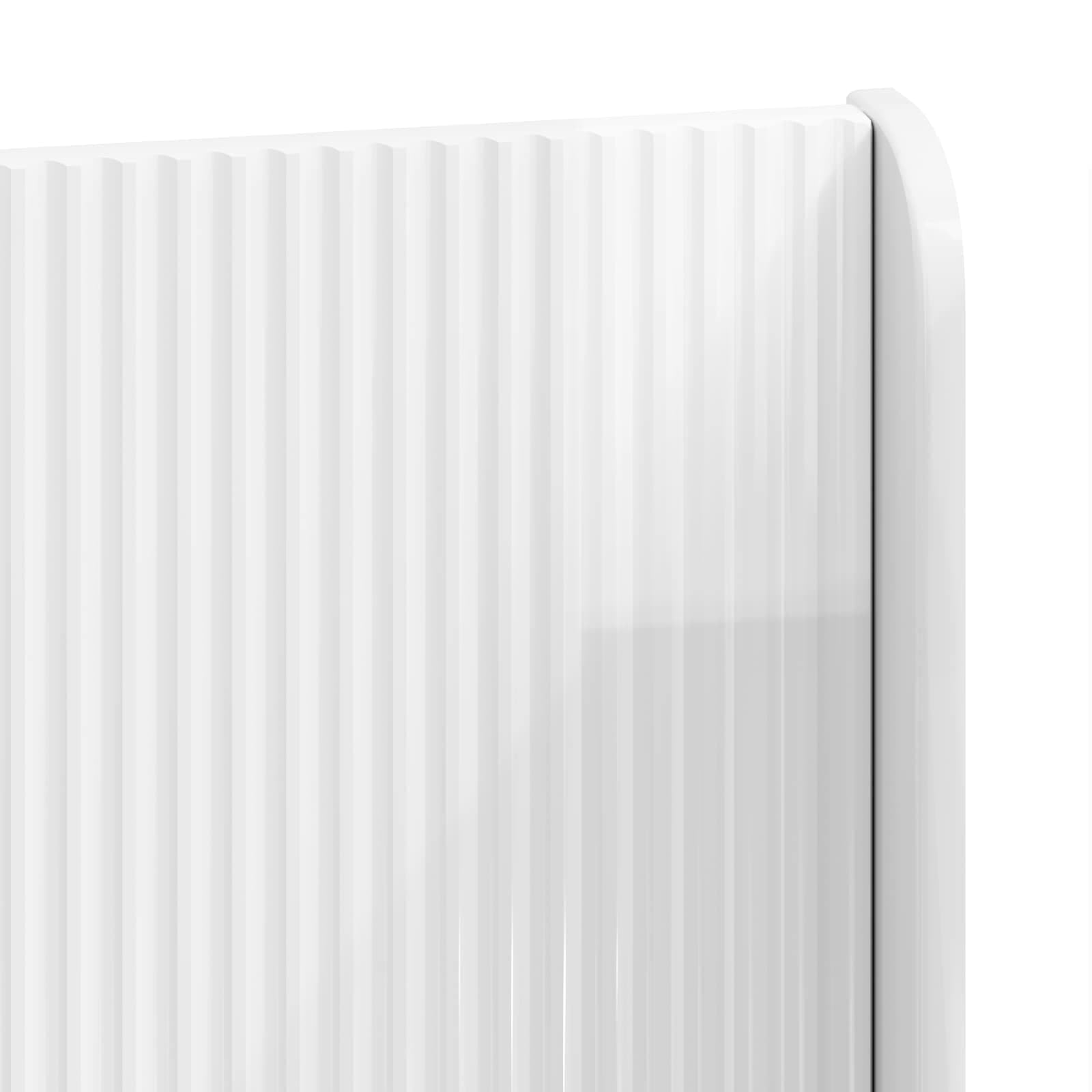 Tête de lit en bois blanc brillant - 186,5 x 100 cm - Pour lit double - Panneau de lit moderne avec lattes verticales - Pour chambre à coucher