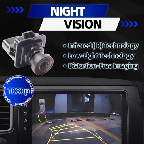 Image of MITZONE Rear View Backup Camera for Car Compatible with 2012-2014 Ford F-150 2015-2018 Mustang Parking Asist Camera 1080P HD 120-170 Wide-Angle Coverage EL3T-19G490-AA