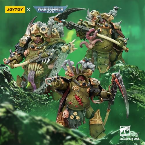 Image of JOYTOY Death Guard Warhammer 40k 1 /18 Action Figure Death Guard Deathshroud Terminator Set of 3 Figures Collectible Gifts,Toys for Kids 15+ and Adults 5.51-inch