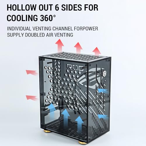Gabinete compacto para PC Dioche, carcasa portátil pequeña, con panel lateral de plexiglás, color negro miniatura 2