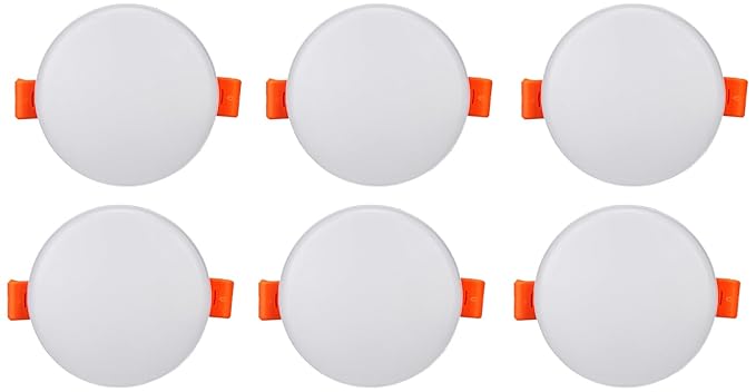 Bajaj Celesta LED Downlight 3-in-1 Colour | 5W LED Downlight | for Smaller Spaces | Long Life of 25000 Hours (Pack of 6)
