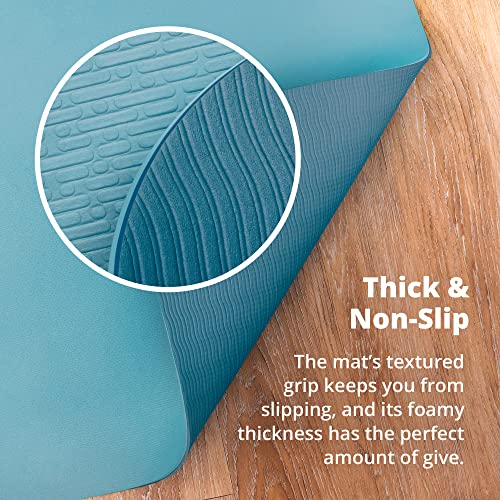 Greater Goods Professional Yoga Mat - Exercise Mat For Fitness, Balance, And Stability | An Extra Large, Extra Thick, Non Slip Mat | Free Carrying Strap Included | Designed In St. Louis (Deep Sky Blue) #TOP3