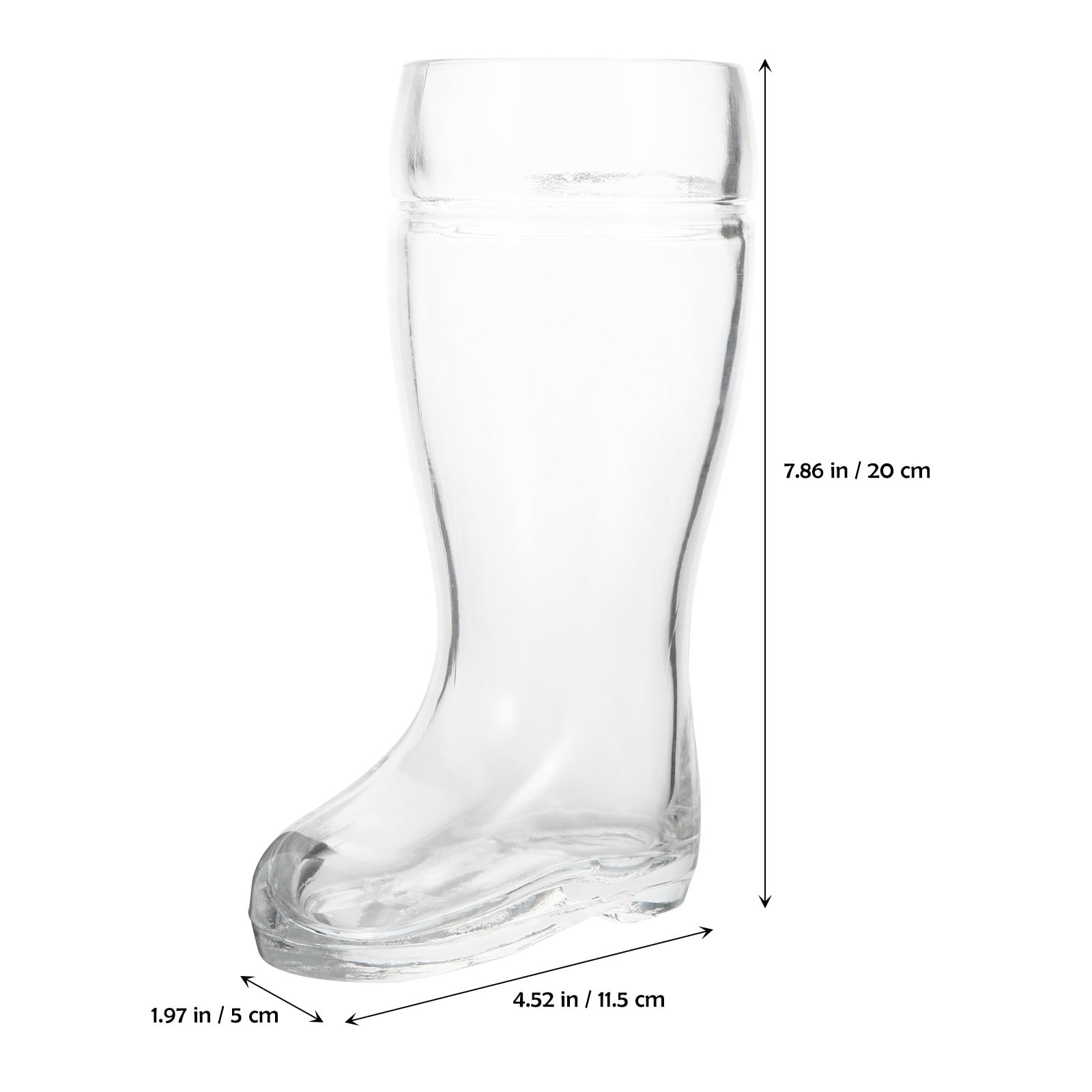 Cabilock Copa de Vino de Cristal Forma de Bota 580 Ml Vidrio Transparente Resistente al Calor Vaso Creativo para Bar Discoteca y Decoración del Hogar