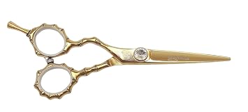 DreamCut Left-Handed 5.5" Razor Edge Barber Scissors - Gold Titanium Coated Professional Lefty Hair Shears