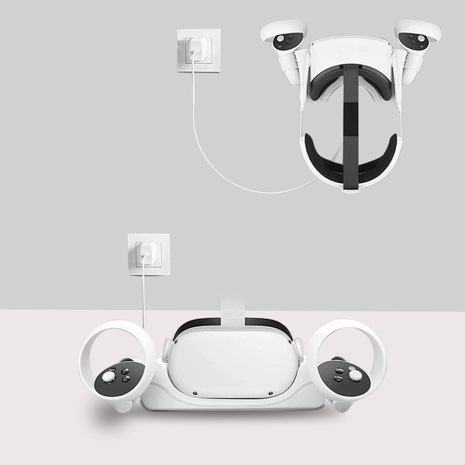 Base de carga antideslizante para auriculares con indicador LED, 2 modos de visualización, estación de carga magnética rápida para auriculares VR