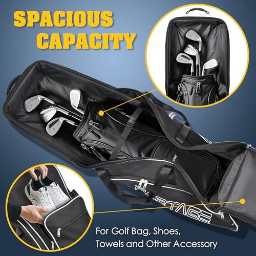 image for Partage Pro Golf Travel Bag Hard Case Top with Wheels, 900D Heavy Duty