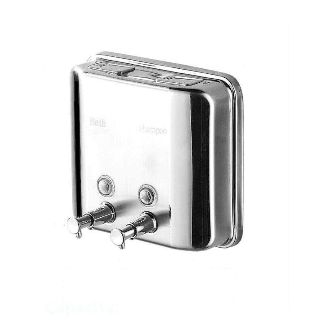 Wall Mounted Liquid Container, Wall Mounted Soap Dispenser Stainless Steel Chrome 800-1500ml(1500ml/50.7oz)