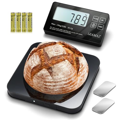 Food Scale with Detachable Display, 33lb Stainless Steel...
