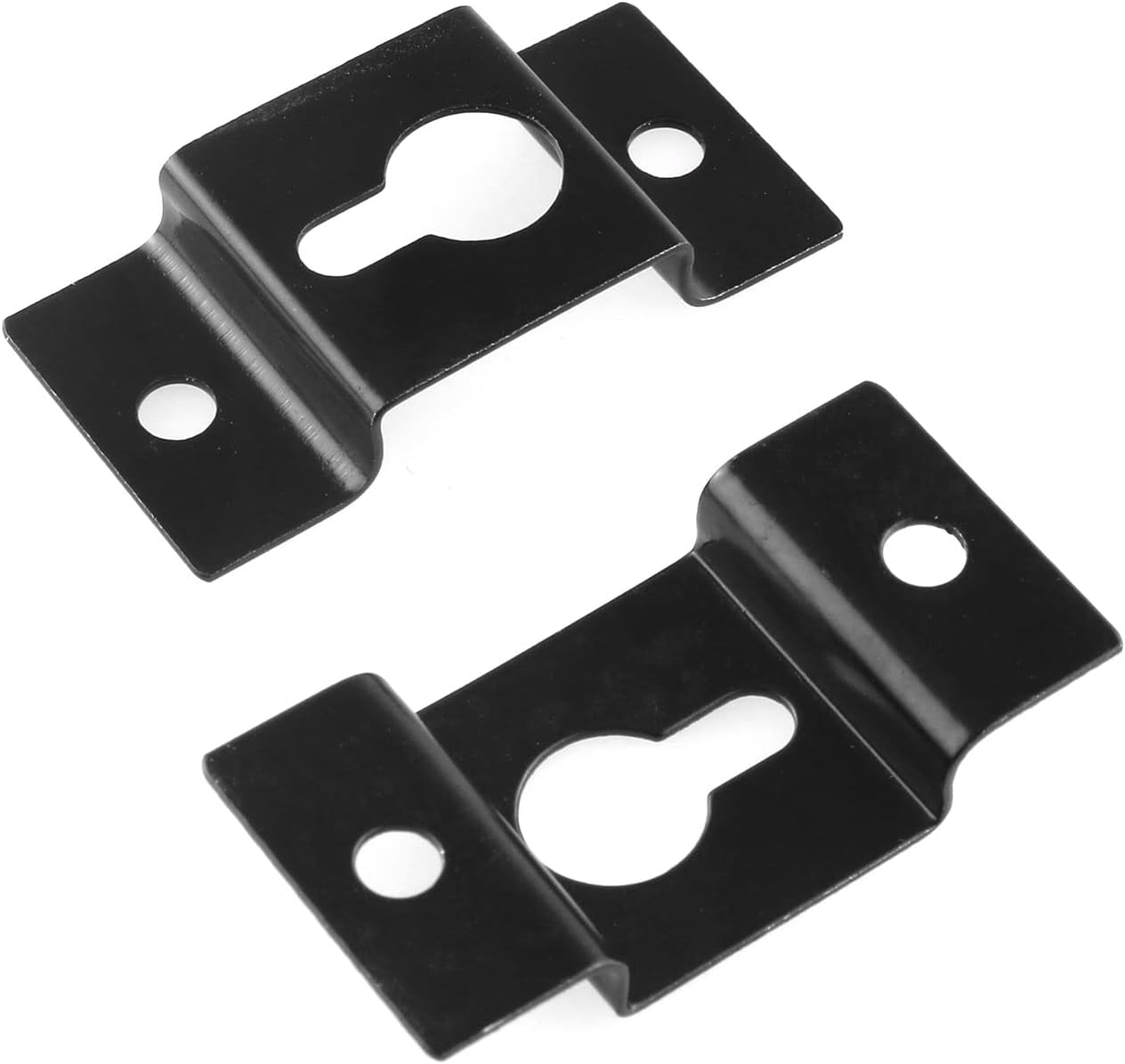 DGZZI Hanging Speaker Bracket 4PCS Black Wall Mount Iron Hook Hanger Plate Connectors with Mounting Screws for Surround Sound Box Audio Speaker Keyhole Hanger