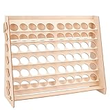 Wooden Paint Organizer, 60 Holes Paint Rack Stand for Vallejo Citadel Army Painter Bottles, Craft Painting Storage Holder for Miniature Model, Acrylic Pigment Ink Art Supplies Desk Display - Image 1
