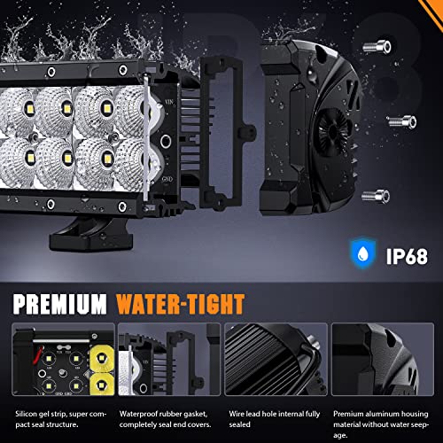 Image of Nilight Pro Series 21.6 Inch LED Light Bar 200W 24000LM Ultra Bright | Spot & Flood Combo Beam, Bottom or End Mount, IP68 Waterproof Off-Road Driving Light for Truck, Jeep, SUV, ATV, UTV & Boat