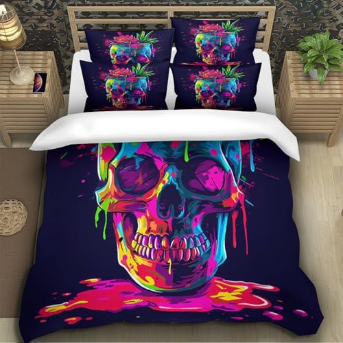 Parure de lit microfibre 260x220 cm légère et housse de couette 3D