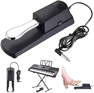 AW Universal Sustain Foot Pedal Piano-Style with Polarity Switch 1/4" Jack for Digital