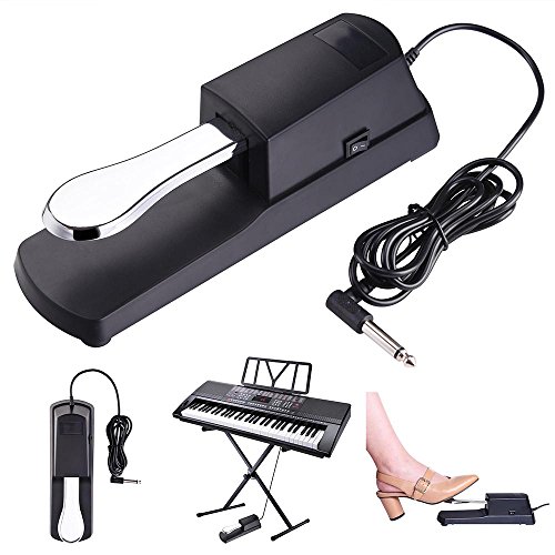 AW Universal Sustain Foot Pedal Piano-Style with Polarity Switch 1/4" Jack for Digital