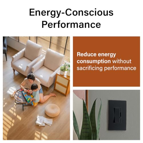 Image of Legrand Radiant 150W LED Dimmer Light Switch 3-Way Rocker Black 1 Pack