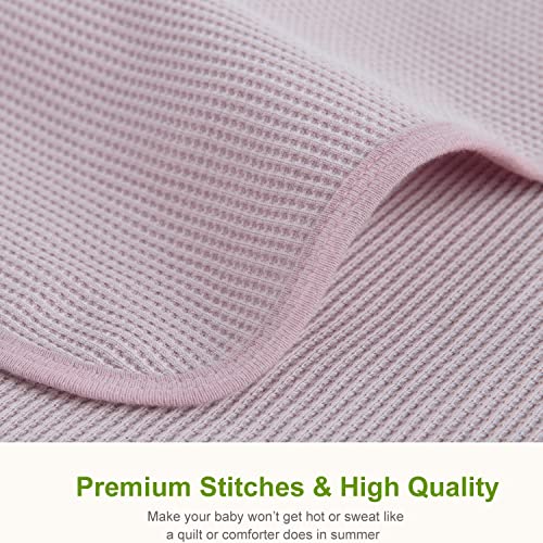 Image of HOMRITAR Baby Blanket for Girls 100% Cotton Waffle Lightweight Breathable Toddler Blanket with Cute Koala Design for Nursery Crib 30 x 30 Inch Purple