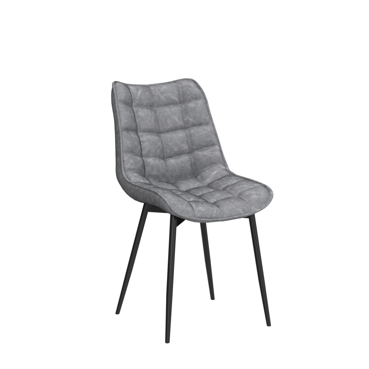 WOLTU 4 X Chaise de Salle à Manger Chaise de Cuisine Assise rembourrée en Similicuir épais Pieds en métal,Gris BH207gr-4