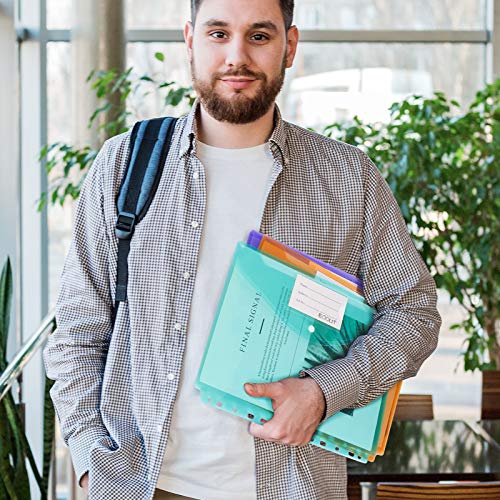 Eoout 30Pcs Binder Pocket, Binder Pockets For 3 Ring, Binder Folders, 11 Holes, Letter Size, Snap Button Pouch With Label For School, Home And Office #TOP6