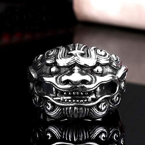 Image of Genuine Stainless Steel Ring for Men Fashion Punk Rock 3D Animal Rings