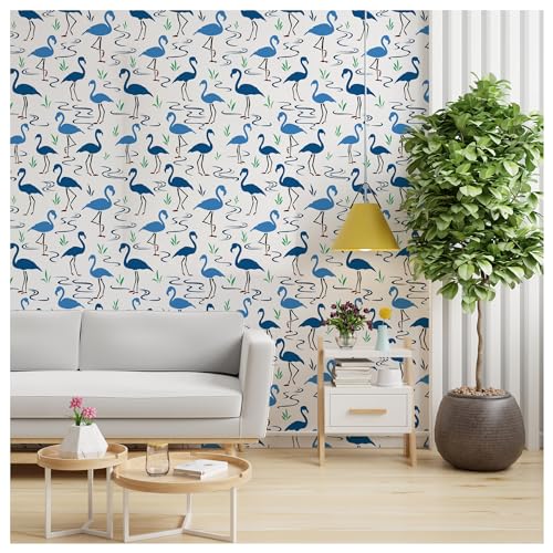 Image of Kayra Decor Flamingo Bird Kids Room Wall Stencil -Pack of 1, Sheet Size 24 x 36 inch /Design Size 22 x 34 inch.