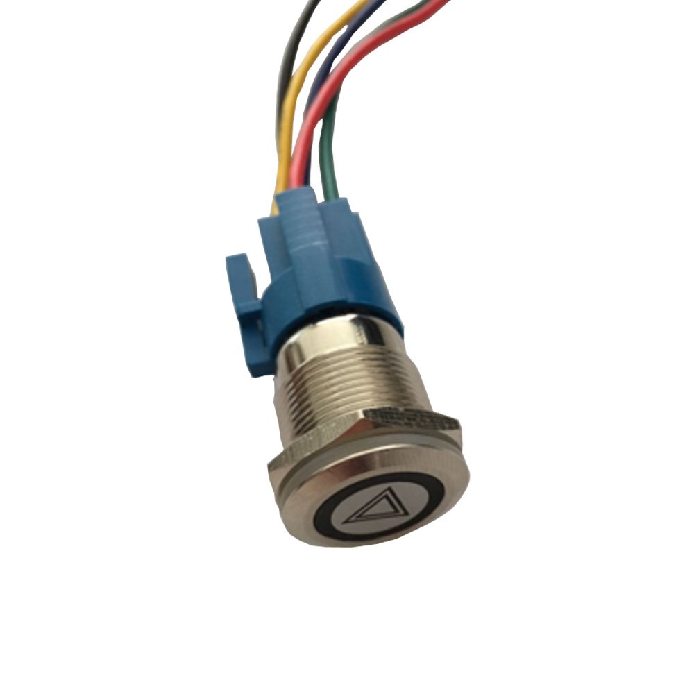Rosso lampada leggera auto corno pulsante interruttore 19mm emergenza acciaio inossidabile presa spina 12V