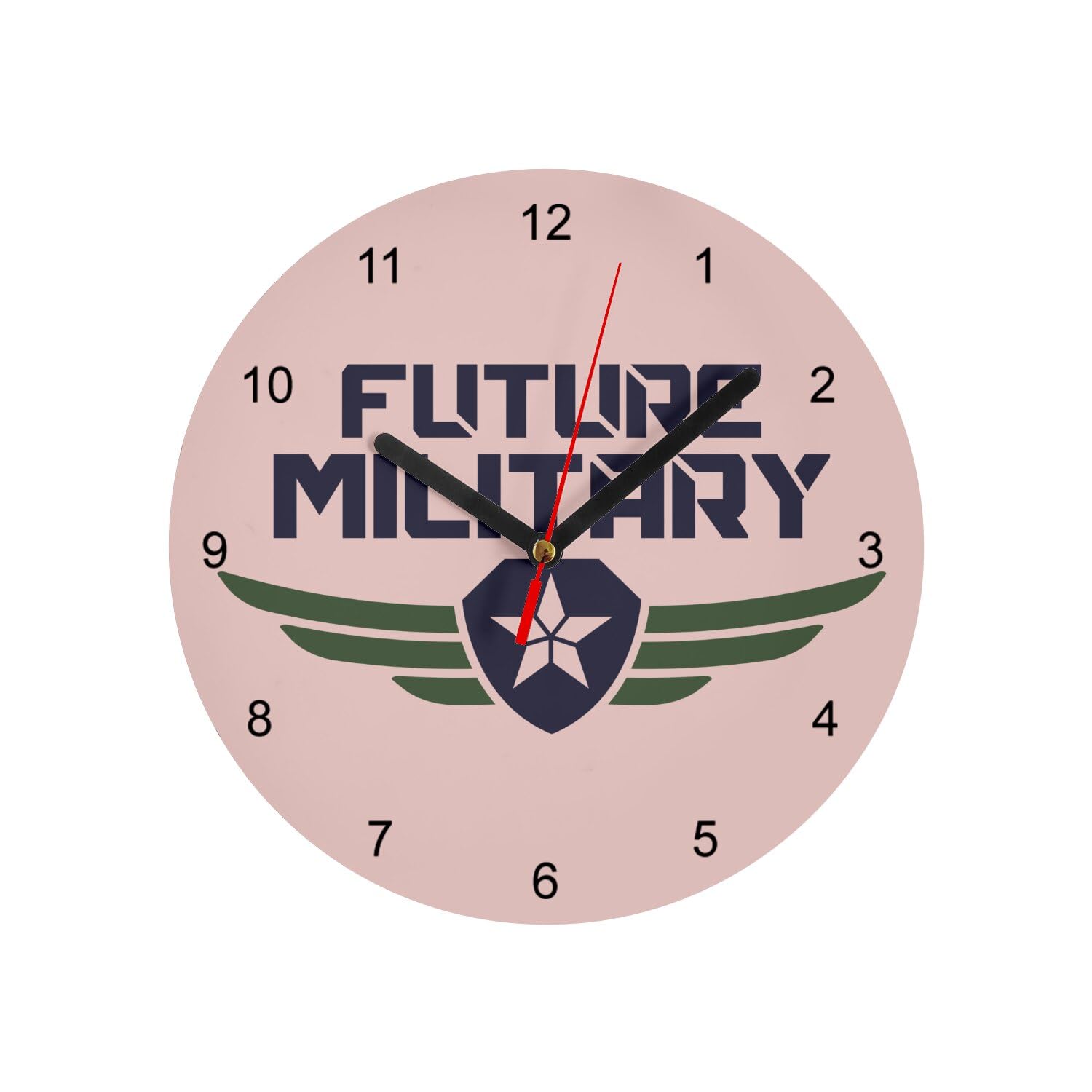 Horloge murale en verre cadeau idéal Future Military Army rose