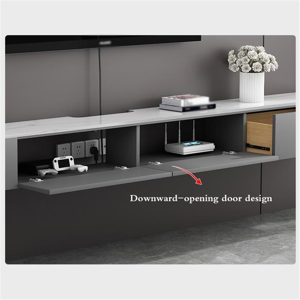 huanglyc-232 Soporte para televisión Soporte de TV Flotante de Pared con múltiples Compartimentos de Almacenamiento, Consola Multimedia for Sala de Estar Entretenimiento televisivo