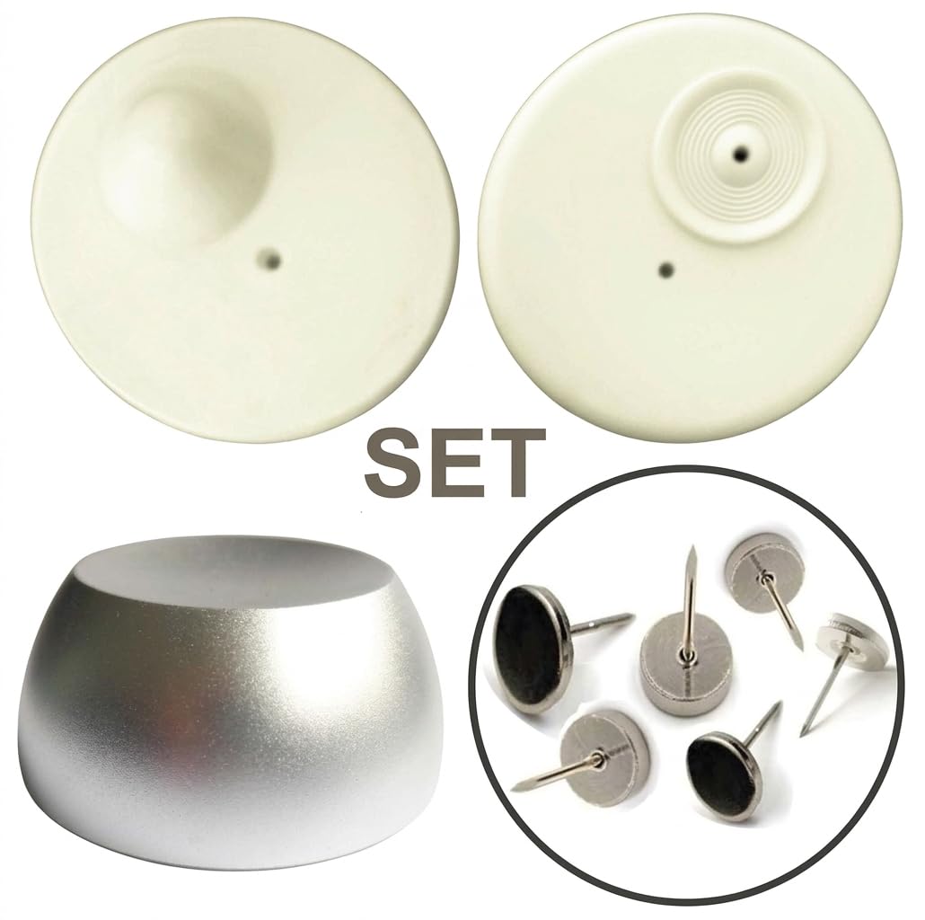 O&W Security Sicherungsetiketten Dummy-Set – 500 Etiketten + 1 Löser/Entferner, ohne Funktion, zur Diebstahlabschreckung im Einzelhandel & Lager