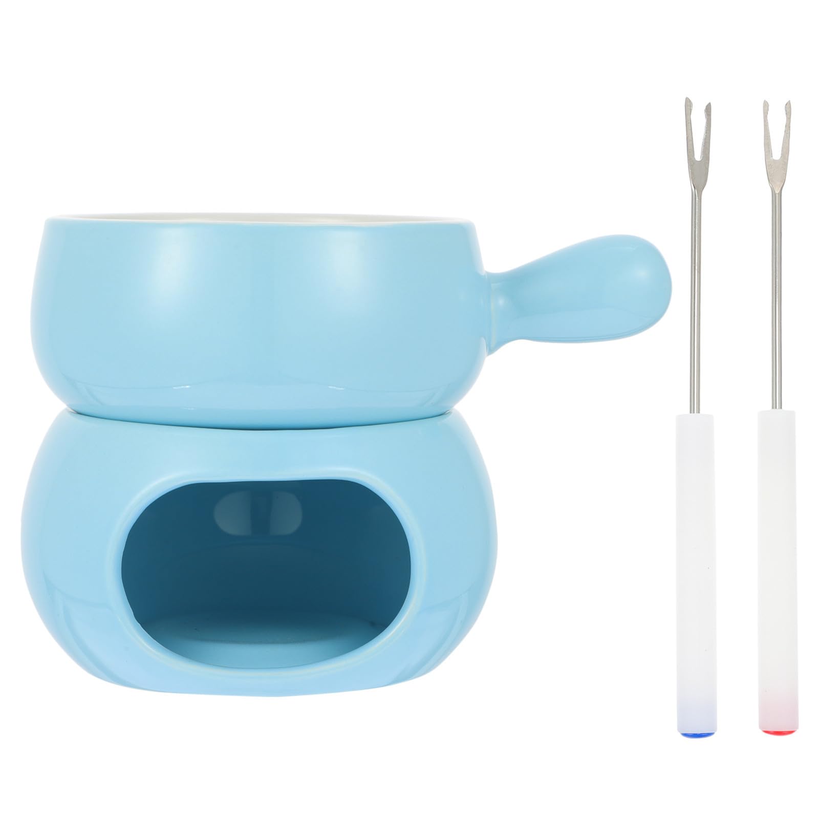 Set Pentola in Acciaio Inossidabile Giallo in Ceramica per Fonduta per Sciogliere Formaggio e Cioccolato Colore Casuale a Casa nei Centri Commerciali