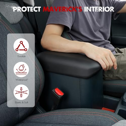 Mabett Center Console Armrest Cover for Ford Maverick Accessories 2022-2025 TPE Waterproof Scratch-Resistant Pad Protect from Pets Spills Dirt by Mabett - Image 4