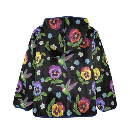CHIFIGNO Colorful Pansy Flowers Toddler Boy Hooded Jacket Light Thick Sweatshirt Jacket 3T2
