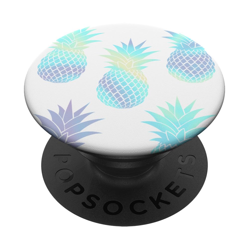 Rainbow Pineapple Pattern White PopSockets Adhesive PopGrip