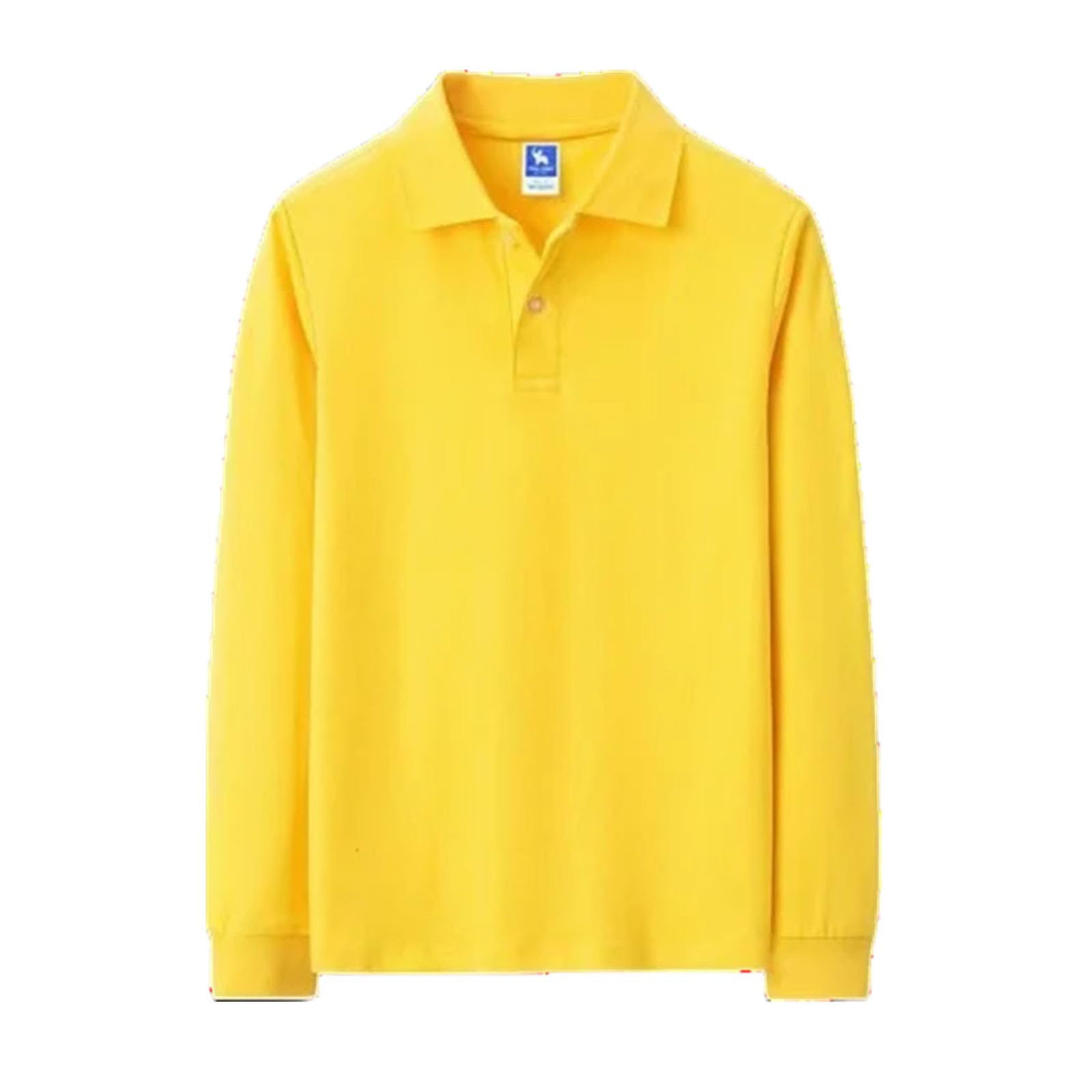 Herren Langarm Poloshirt Druck Stickerei Weich Bequem Baumwolle Poloshirts