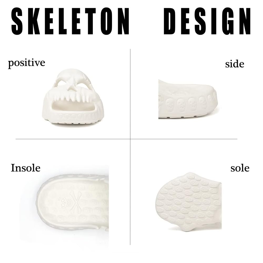 Asifn Skull slides zapatillas de ducha para mujeres sandalias interiores para hombres Eva gruesas y suaves con los dedos abiertos sandalias de piscina de playa interior y exterior