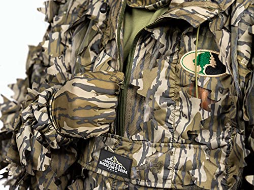 Image of North Mountain Gear Leafy Camo Hunting Jacket - Lightweight 1 /2 Zip Hoodie with Hood & Pouch