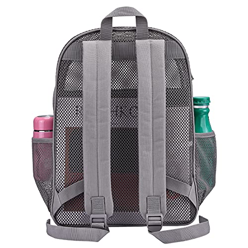 Uspeclare Heavy Duty Semi-Transparent Mesh Backpack，See Through College Student Backpack (Grey) #TOP2