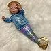 YIHANGG 15 Pouces Sirène Reborn Bébé Poupée 37cm Réaliste Poupée Nouveau-né Yeux Fermés Bambin Fille Aux Cheveux Blonds Cadeau Date d'anniversaire Noël À Collectionner,Blue