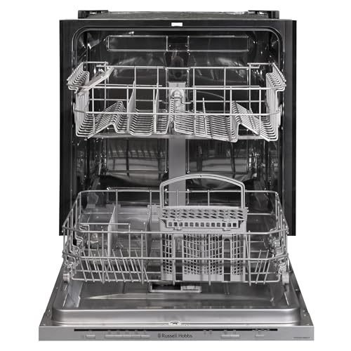 Russell Hobbs Fully Integrated Built-In Dishwasher Class E 12 Place Settings 5 Wash Programs 9-Hour Delay Start and Half Load Function in Grey RH60BIDW00E1