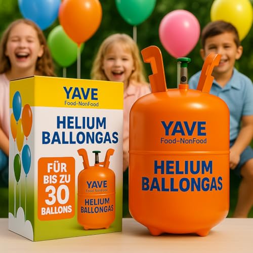 Helium Gasflasche Ballongas Einwegflasche Heliumgas für bis zu 30 Ballons Heliumtank mit Füllventil Party Geburtstag Hochzeit