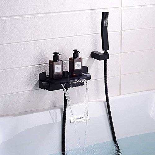 Mitigeur de douche avec kit de douche complet noir et chromé
